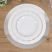 10 Round 14" Decorative Mirror Plastic Charger Plates MIRR_PS_RND_14_SILV