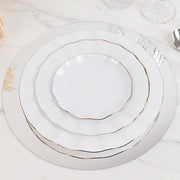 10 Round 14" Decorative Mirror Plastic Charger Plates MIRR_PS_RND_14_SILV