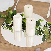 10 Round 14" Decorative Mirror Plastic Charger Plates MIRR_PS_RND_14_SILV