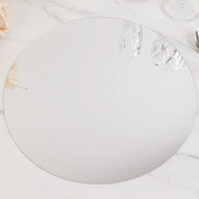 10 Round 14" Decorative Mirror Plastic Charger Plates MIRR_PS_RND_14_SILV