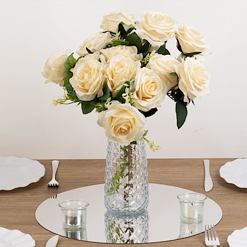 10 Round 16" Decorative Mirror Plastic Charger Plates