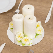 10 Round 8" Decorative Mirror Plastic Charger Plates MIRR_PS_RND_8_SILV