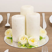 10 Round 8" Decorative Mirror Plastic Charger Plates MIRR_PS_RND_8_SILV