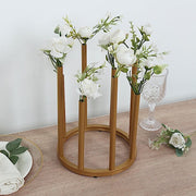 10" Round 8-Tubes Minimalist Base Design Flower Vase Centerpiece - Gold IRON_VASE_013_RND_10_GOLD