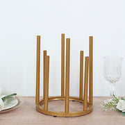 10" Round 8-Tubes Minimalist Base Design Flower Vase Centerpiece - Gold IRON_VASE_013_RND_10_GOLD