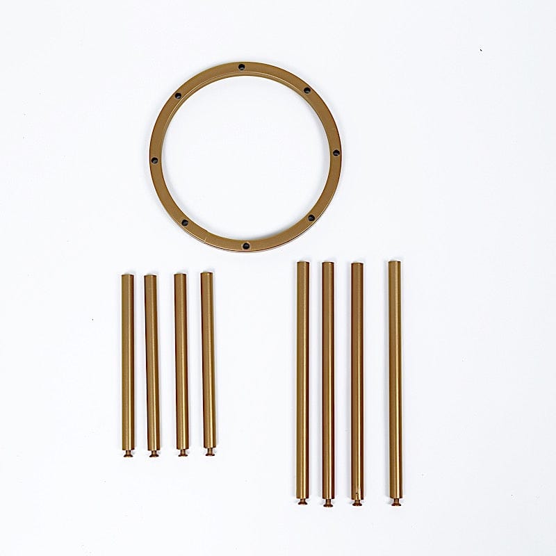 10" Round 8-Tubes Minimalist Base Design Flower Vase Centerpiece - Gold IRON_VASE_013_RND_10_GOLD