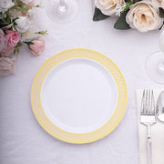 10 Round Plastic Dessert Appetizer Plates Spiral Rim