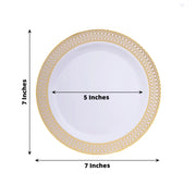 10 Round Plastic Dessert Appetizer Plates Spiral Rim