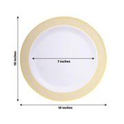 10 Round Plastic Dessert Appetizer Plates Spiral Rim