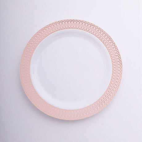 10 Round Plastic Dessert Appetizer Plates Spiral Rim