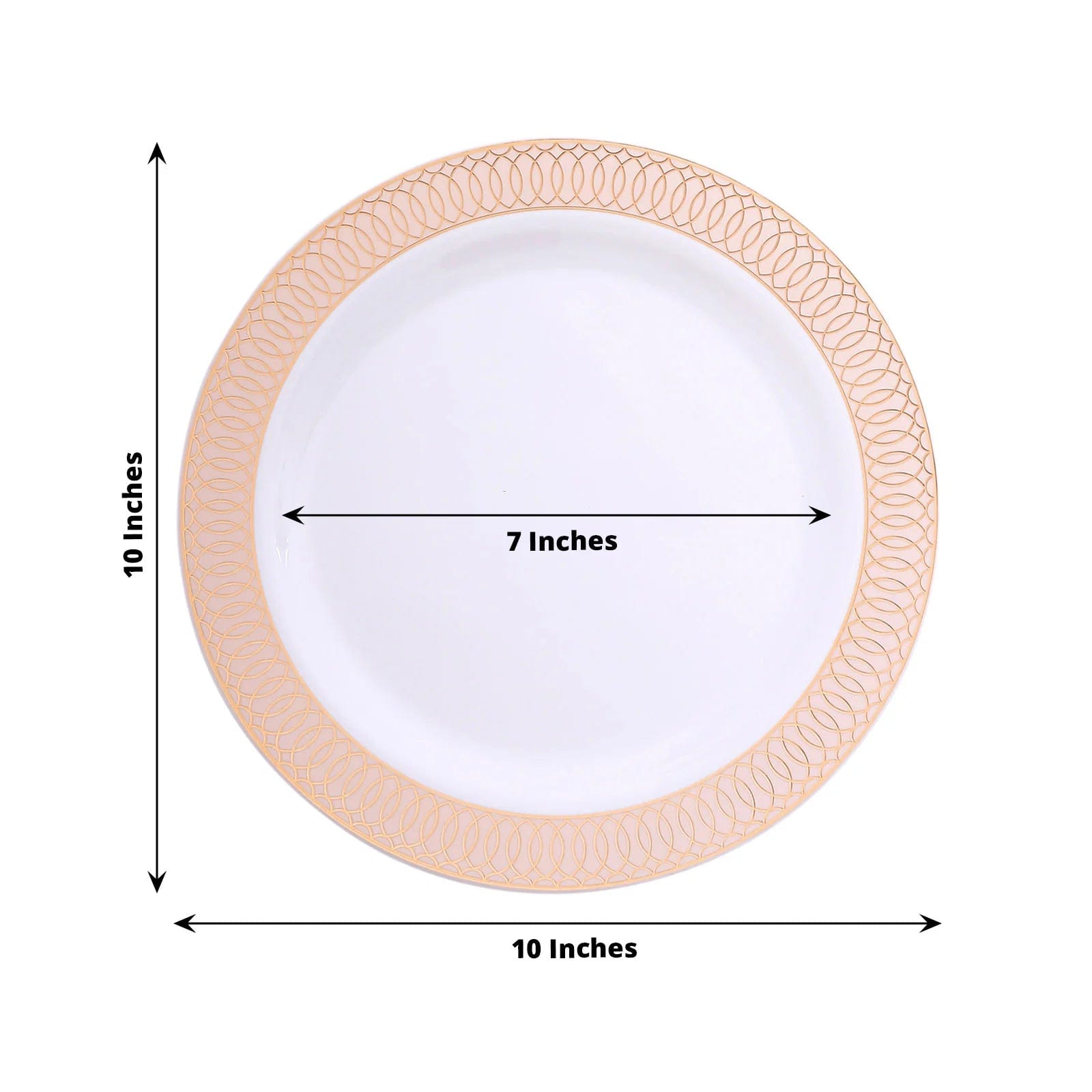 10 Round Plastic Dessert Appetizer Plates Spiral Rim