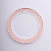 10 Round Plastic Dessert Appetizer Plates Spiral Rim DSP_PLR0031_7_046RG