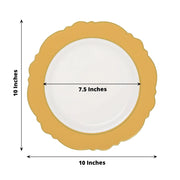 10 Round Plastic Dessert Plates With Blossom Design - Disposable Tableware