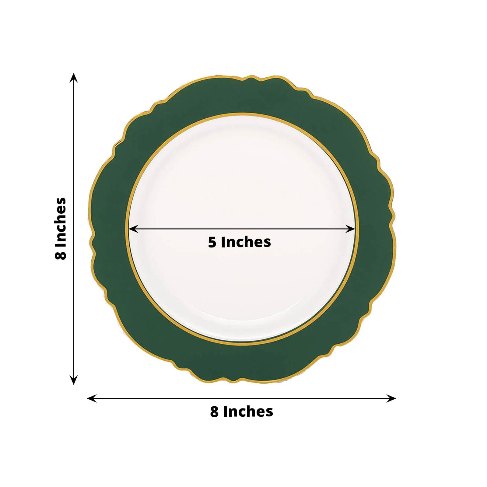 10 Round Plastic Dessert Plates With Blossom Design - Disposable Tableware