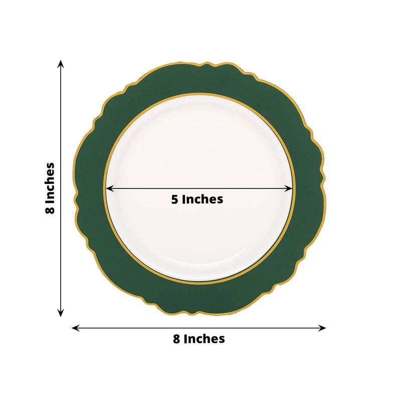 10 Round Plastic Dessert Plates With Blossom Design - Disposable Tableware