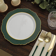 10 Round Plastic Dessert Plates With Blossom Design - Disposable Tableware