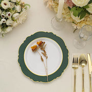 10 Round Plastic Dessert Plates With Blossom Design - Disposable Tableware