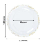 10 Round Plastic Salad and Dinner Plates with Embossed Scalloped Rim - Disposable Tableware