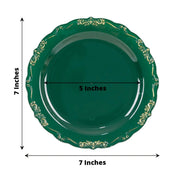 10 Round Plastic Salad and Dinner Plates with Embossed Scalloped Rim - Disposable Tableware