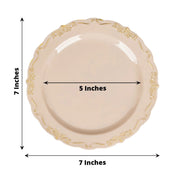 10 Round Plastic Salad and Dinner Plates with Embossed Scalloped Rim - Disposable Tableware