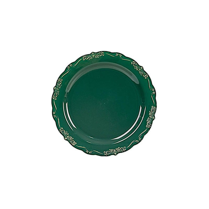 10 Round Plastic Salad and Dinner Plates with Embossed Scalloped Rim - Disposable Tableware DSP_PLR0024_10_HNGD
