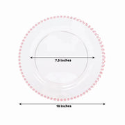 10 Round Plastic Salad Dinner Plates with Beaded Rim - Disposable Tableware