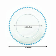 10 Round Plastic Salad Dinner Plates with Beaded Rim - Disposable Tableware
