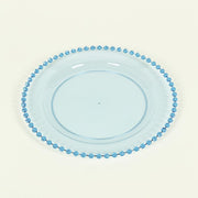 10 Round Plastic Salad Dinner Plates with Beaded Rim - Disposable Tableware