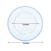 10 Round Plastic Salad Dinner Plates with Beaded Rim - Disposable Tableware