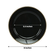 10 Round Plastic Salad Dinner Plates with Beaded Rim - Disposable Tableware