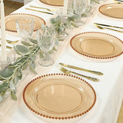 10 Round Plastic Salad Dinner Plates with Beaded Rim - Disposable Tableware