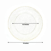 10 Round Plastic Salad Dinner Plates with Beaded Rim - Disposable Tableware