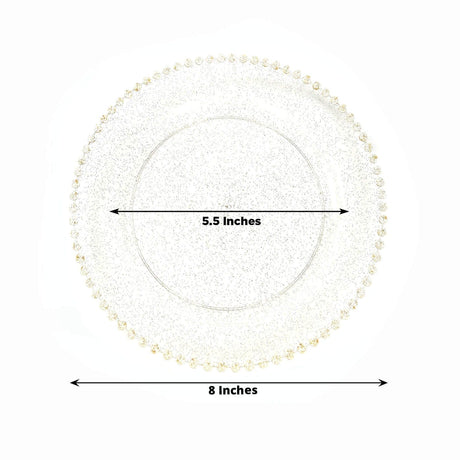 10 Round Plastic Salad Dinner Plates with Beaded Rim - Disposable Tableware