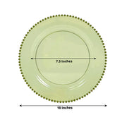10 Round Plastic Salad Dinner Plates with Beaded Rim - Disposable Tableware