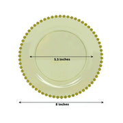 10 Round Plastic Salad Dinner Plates with Beaded Rim - Disposable Tableware