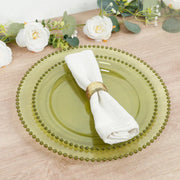 10 Round Plastic Salad Dinner Plates with Beaded Rim - Disposable Tableware