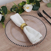 10 Round Plastic Salad Dinner Plates with Beaded Rim - Disposable Tableware