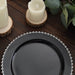 10 Round Plastic Salad Dinner Plates with Beaded Rim - Disposable Tableware