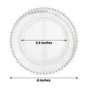 10 Round Plastic Salad Dinner Plates with Beaded Rim - Disposable Tableware
