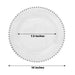 10 Round Plastic Salad Dinner Plates with Beaded Rim - Disposable Tableware