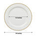 10 Round Plastic Salad Dinner Plates with Beaded Rim - Disposable Tableware