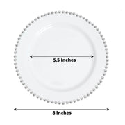10 Round Plastic Salad Dinner Plates with Beaded Rim - Disposable Tableware