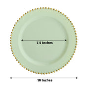 10 Round Plastic Salad Dinner Plates with Beaded Rim - Disposable Tableware