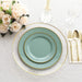 10 Round Plastic Salad Dinner Plates with Beaded Rim - Disposable Tableware