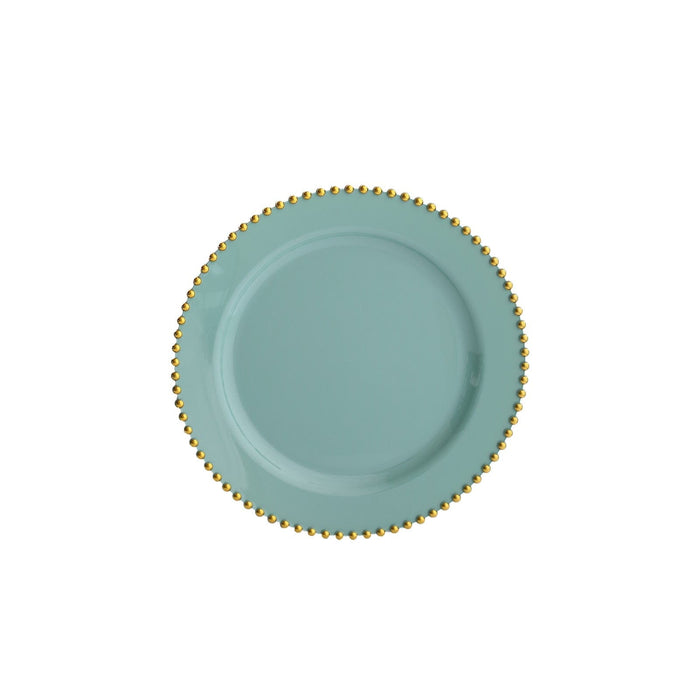 10 Round Plastic Salad Dinner Plates with Beaded Rim - Disposable Tableware DSP_PLR4239_10_087GD