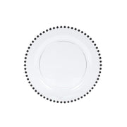 10 Round Plastic Salad Dinner Plates with Beaded Rim - Disposable Tableware DSP_PLR4239_10_CLBK