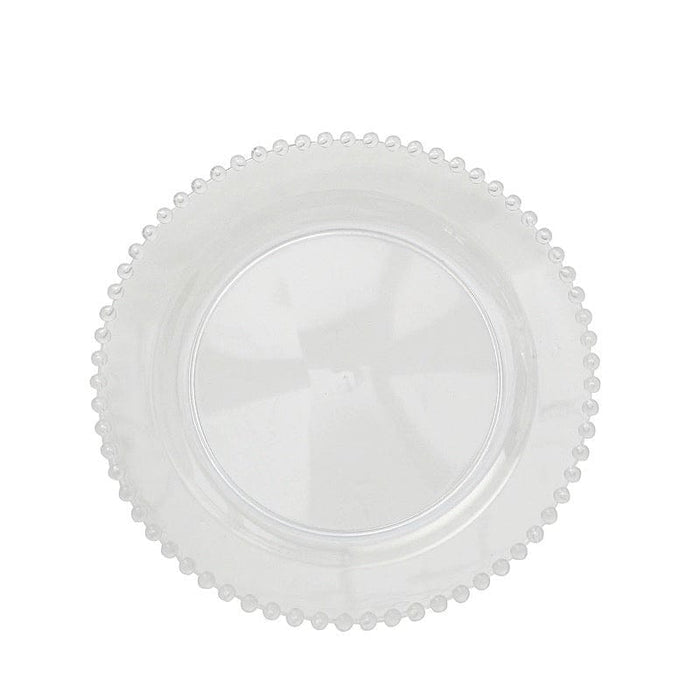 10 Round Plastic Salad Dinner Plates with Beaded Rim - Disposable Tableware DSP_PLR4239_10_CLR