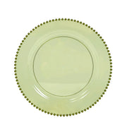 10 Round Plastic Salad Dinner Plates with Beaded Rim - Disposable Tableware DSP_PLR4239_10_T087