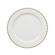 10 Round Plastic Salad Dinner Plates with Beaded Rim - Disposable Tableware DSP_PLR4239_10_WHGD
