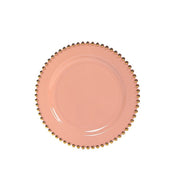 10 Round Plastic Salad Dinner Plates with Beaded Rim - Disposable Tableware DSP_PLR4239_8_080GD